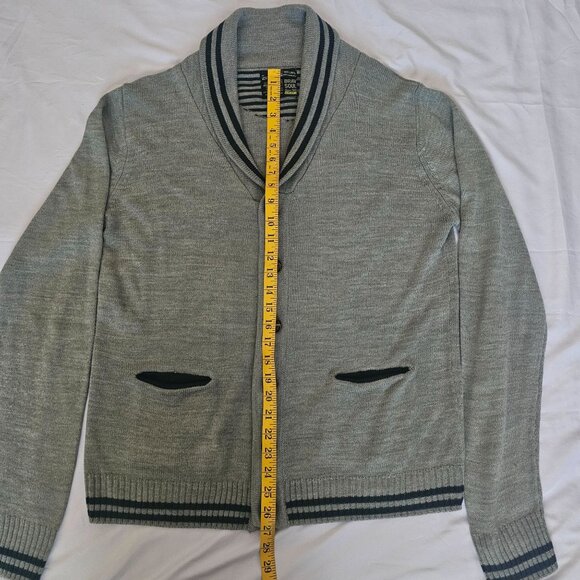 Brave Soul Men's Gray Knit Shawl Collar Button Front Cardigan Sweater Size Large - Picture 11 of 11